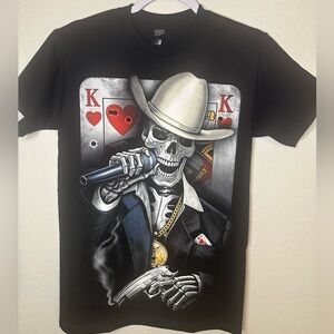 King of Hearts Cowboy Skeleton Graphic Tee
